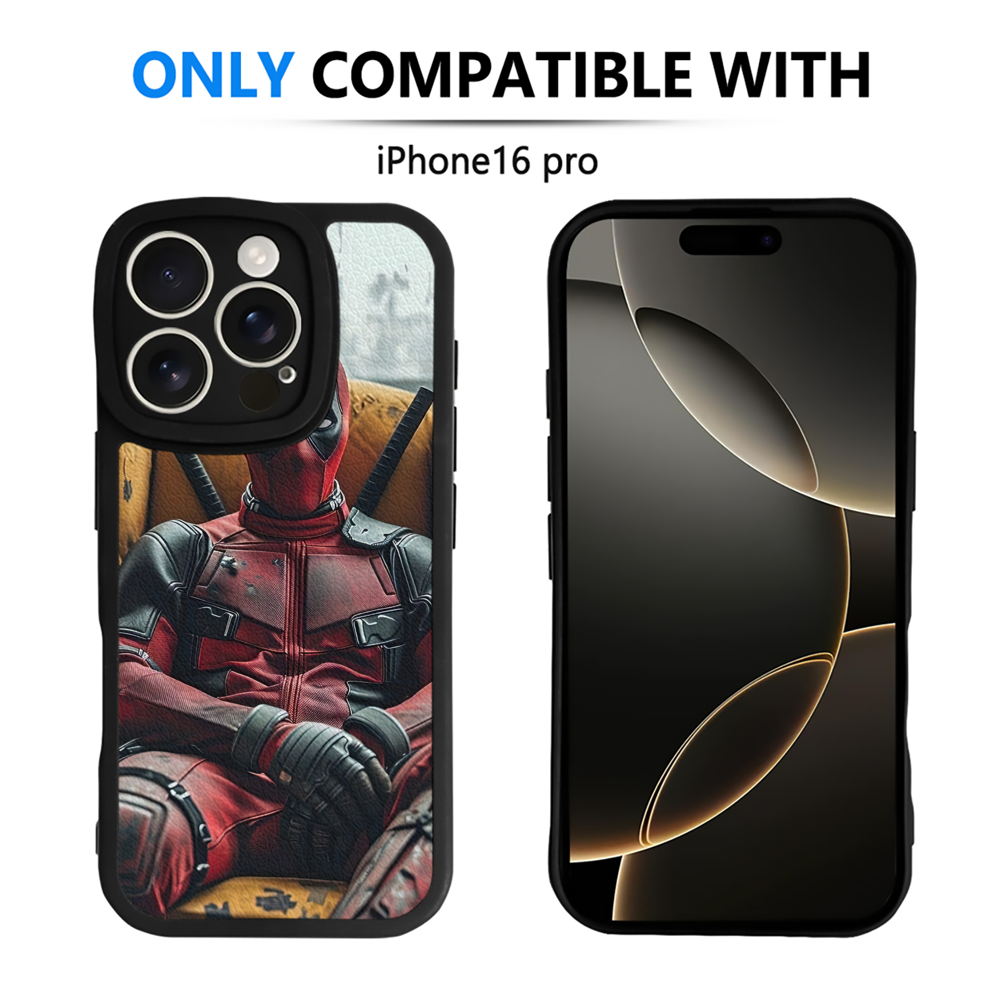 （画像用） Deadpool デッドプール 【iPhone 16シリーズ対応】シリコンスマホケース（レザー調） 材質：シリコン